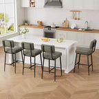 Lot de 2 tabourets de bar, dossier, capacité de charge de 180 kg, pieds en métal, tabourets de bar modernes rembourrés, pour îlot de cuisine, comptoir, décoration intérieure