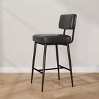 Lot de 2 tabourets de bar, dossier, capacité de charge de 180 kg, pieds en métal, tabourets de bar modernes rembourrés, pour îlot de cuisine, comptoir, décoration intérieure