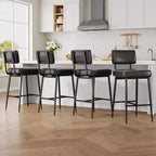 Lot de 2 tabourets de bar, dossier, capacité de charge de 180 kg, pieds en métal, tabourets de bar modernes rembourrés, pour îlot de cuisine, comptoir, décoration intérieure