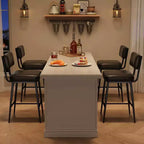 Lot de 2 tabourets de bar, dossier, capacité de charge de 180 kg, pieds en métal, tabourets de bar modernes rembourrés, pour îlot de cuisine, comptoir, décoration intérieure