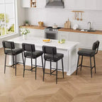 Lot de 2 tabourets de bar, dossier, capacité de charge de 180 kg, pieds en métal, tabourets de bar modernes rembourrés, pour îlot de cuisine, comptoir, décoration intérieure