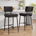 Bar Stools Set of 2, Backrest, Heavy Duty 400LBS Capacity, Metal Legs, Modern Upholstered Barstool Chairs, for Kitchen Island, Counter, Home Decor