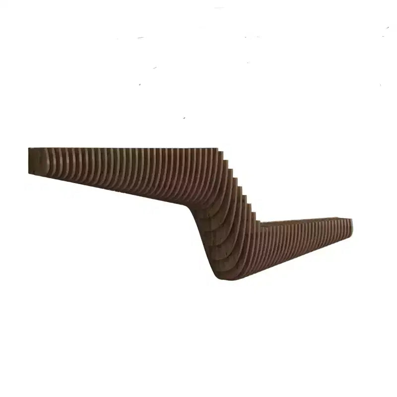 Sierra BATAMEX Meuble TV flottant paramétrique 57 pouces Étagère murale géométrique moderne en bois Décoration couleur chêne naturel Étagère de salon ondulée 3D