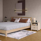 Table de chevet cannelée avec station de recharge, table de chevet moderne de 50 cm avec 2 tiroirs coulissants en bois, étagère ouverte, ports USB, prises de courant, table d'appoint de chambre, blanc