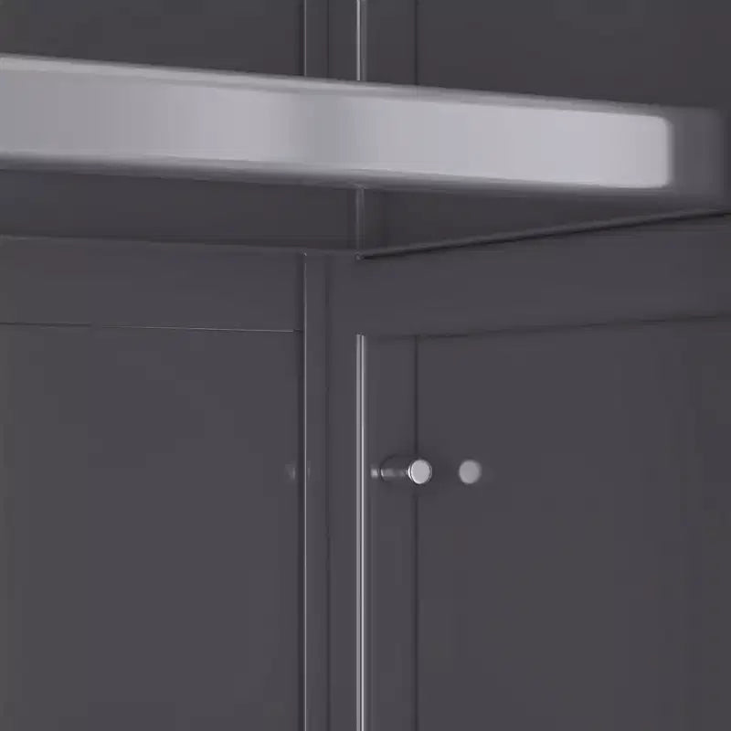 Étagère de rangement de cuisine ouverte, Meuble micro-ondes multi-niveaux, Meuble de vaisselle et d'appoint, Gris