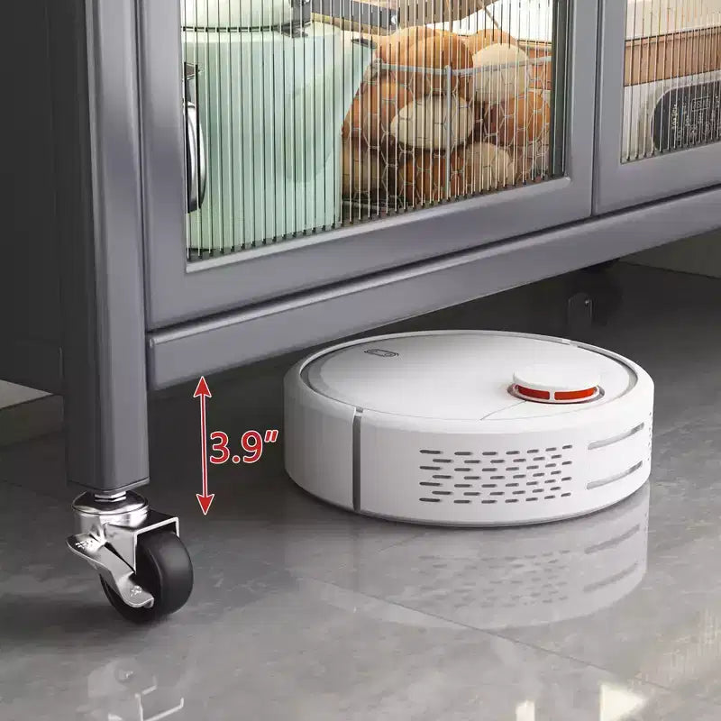 Étagère de rangement de cuisine ouverte, Meuble micro-ondes multi-niveaux, Meuble de vaisselle et d'appoint, Gris