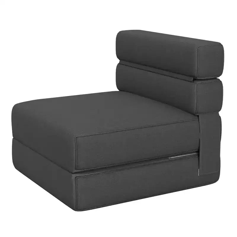 Fauteuil Convertible avec Oreiller, Futon Pliant avec Mousse à Mémoire de Forme et Housse en Lin Amovible pour Salon ou Chambre d'amis
