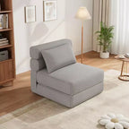 Fauteuil Convertible avec Oreiller, Futon Pliant avec Mousse à Mémoire de Forme et Housse en Lin Amovible pour Salon ou Chambre d'amis
