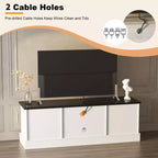 Meuble TV moderne pour téléviseurs de 65 pouces, meuble de rangement rustique avec grands placards, console multimédia pour salon et bureau