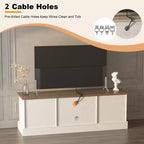 Meuble TV moderne pour téléviseurs de 65 pouces, meuble de rangement rustique avec grands placards, console multimédia pour salon et bureau