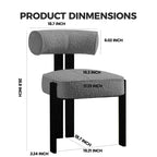 Lot de 2 chaises de salle à manger modernes en bouclette | Dossier incurvé ergonomique, assise rembourrée moelleuse et pieds robustes en bois d'hévéa pour salle à manger, cuisine