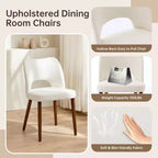 Lot de 2 chaises de salle à manger en bois, chaises de cuisine à dossier ajouré, chaise de salle à manger moderne rembourrée en tissu avec patins réglables, chaise de salle à manger de ferme