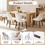 Lot de 2 chaises de salle à manger en bois, chaises de cuisine à dossier ajouré, chaise de salle à manger moderne rembourrée en tissu avec patins réglables, chaise de salle à manger de ferme