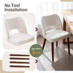 Lot de 2 chaises de salle à manger en bois, chaises de cuisine à dossier ajouré, chaise de salle à manger moderne rembourrée en tissu avec patins réglables, chaise de salle à manger de ferme
