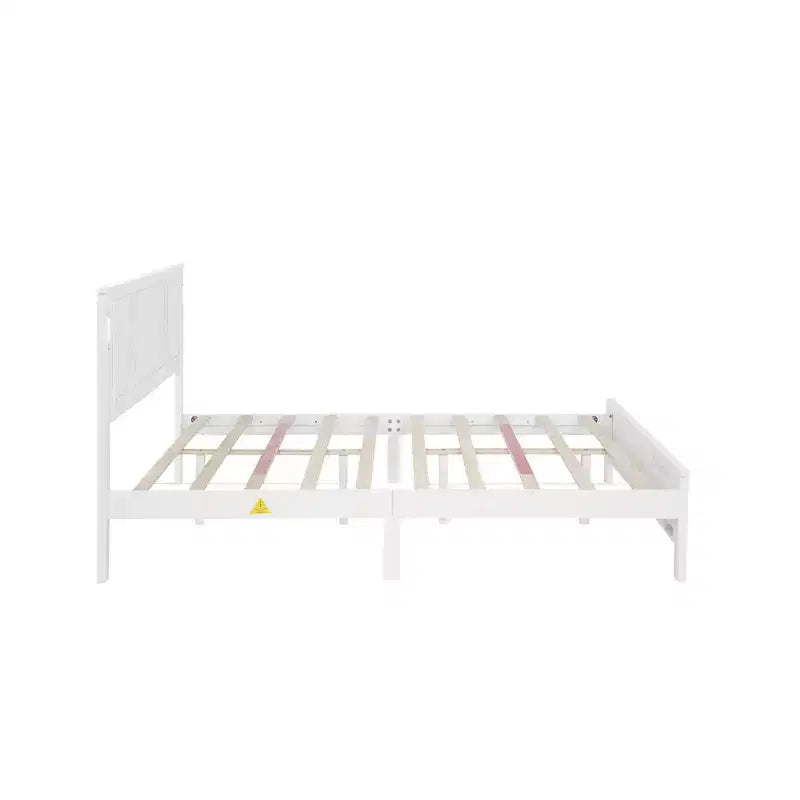 Lit double et cadre de lit Whisen avec tête et pied de lit à panneau haut, lumières LED intégrées, station de charge USB