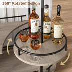 Chariots de bar à roulettes avec 4 étagères de rangement et porte-bouteilles/verres pour cuisine, salle à manger, salon