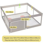 Fodoss Parc Bébé 150x180cm avec Tapis, Centre d'Activités et Barrière de Sécurité pour Bébés et Tout-Petits, Utilisation Intérieure et Extérieure