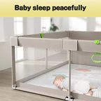 Fodoss Parc Bébé 150x180cm avec Tapis, Centre d'Activités et Barrière de Sécurité pour Bébés et Tout-Petits, Utilisation Intérieure et Extérieure