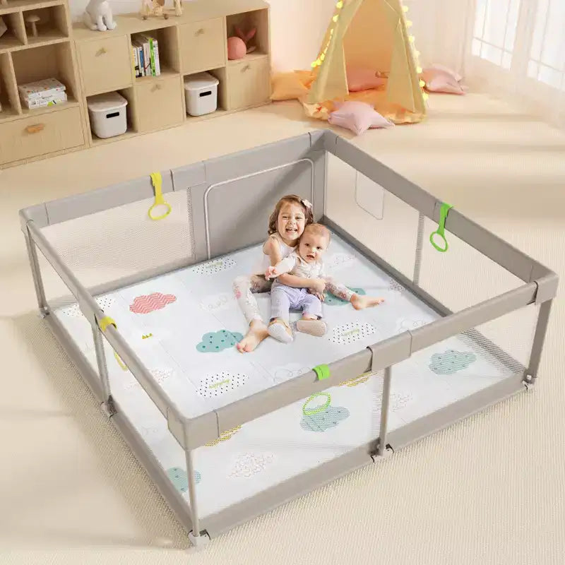 Fodoss 59x71in Baby Playpen with Mat  Safe Activity Center & Fence for Babies and Toddlers, Indoor & Outdoor Use