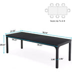 Lantine Bureau d'ordinateur extra long de 199,9 cm, double bureau long pour 2 personnes, poste de travail pour bureau à domicile