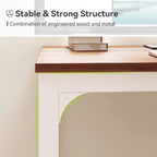 Lantine Bureau double extra long 78,7 pouces, bureau d'écriture, de jeu, d'ordinateur pour deux personnes pour bureau à domicile, Noyer + Blanc