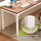 Lantine Bureau double extra long 78,7 pouces, bureau d'écriture, de jeu, d'ordinateur pour deux personnes pour bureau à domicile, Noyer + Blanc