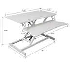 Bureau d'ordinateur portable réglable en hauteur FurnitureR avec tiroir à clavier, poste de travail assis-debout avec plateau en MDF pour bureau à domicile, écriture, lecture et étude