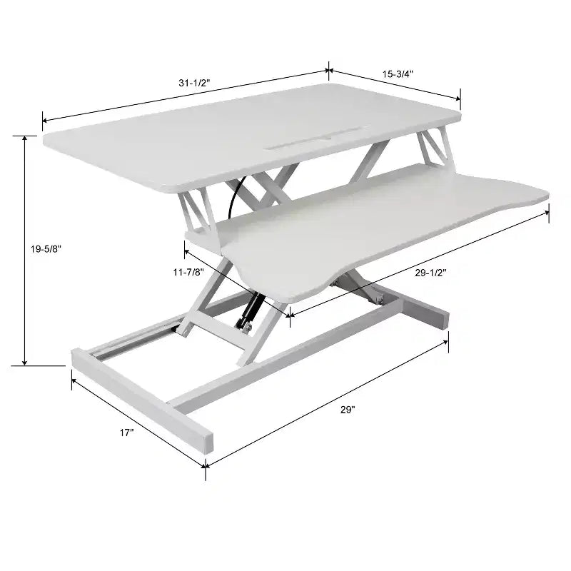 Bureau d'ordinateur portable réglable en hauteur FurnitureR avec tiroir à clavier, poste de travail assis-debout avec plateau en MDF pour bureau à domicile, écriture, lecture et étude