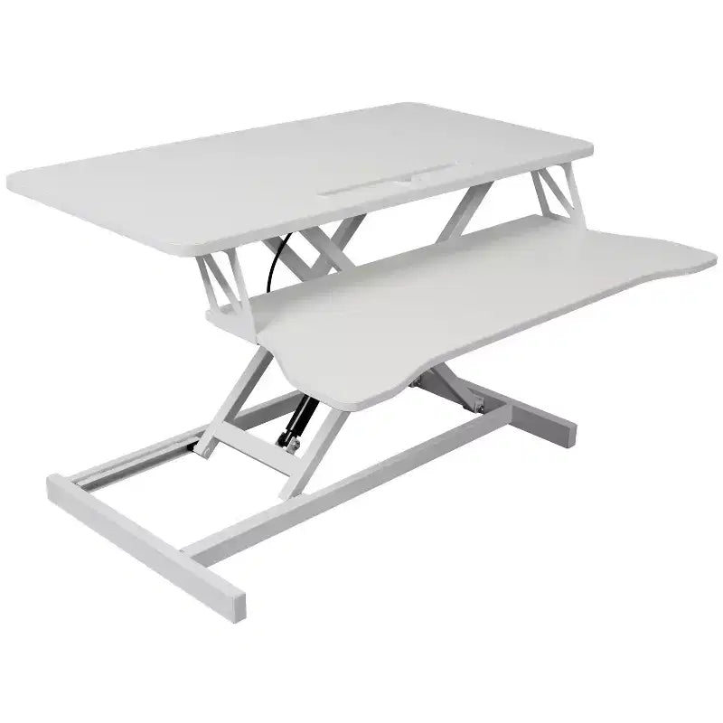 Bureau d'ordinateur portable réglable en hauteur FurnitureR avec tiroir à clavier, poste de travail assis-debout avec plateau en MDF pour bureau à domicile, écriture, lecture et étude