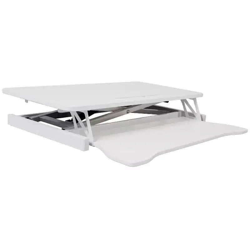 Bureau d'ordinateur portable réglable en hauteur FurnitureR avec tiroir à clavier, poste de travail assis-debout avec plateau en MDF pour bureau à domicile, écriture, lecture et étude