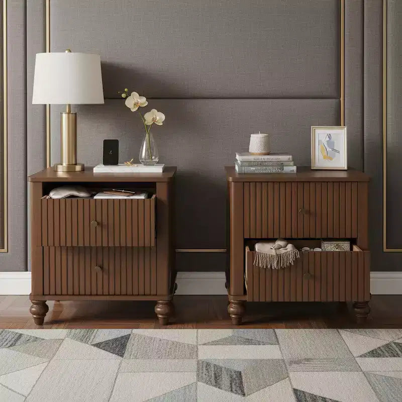 Christopher Knight Home Fabien Modern Wooden 2-Drawers Nightstands (Set of 2)