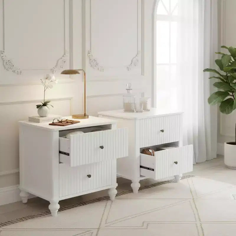 Christopher Knight Home Fabien Tables de chevet modernes en bois à 2 tiroirs (Lot de 2)