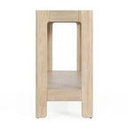 59 Table console d'entrée moderne, Table de couloir minimaliste avec coins arrondis, Étagère ouverte pour le salon ou derrière le canapé - Panipeachy