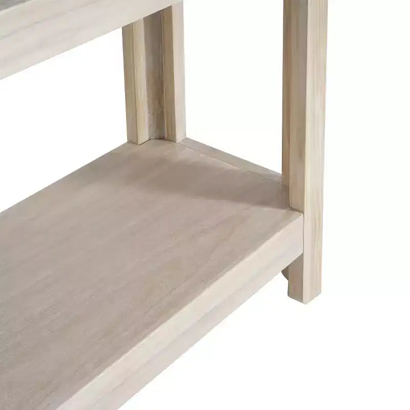 59 Table console d'entrée moderne, Table de couloir minimaliste avec coins arrondis, Étagère ouverte pour le salon ou derrière le canapé - Panipeachy