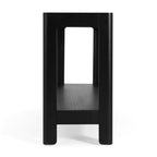 59 Table console d'entrée moderne, Table de couloir minimaliste avec coins arrondis, Étagère ouverte pour le salon ou derrière le canapé - Panipeachy