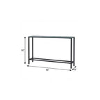 HomeRoots 56 Table console en verre miroir noir