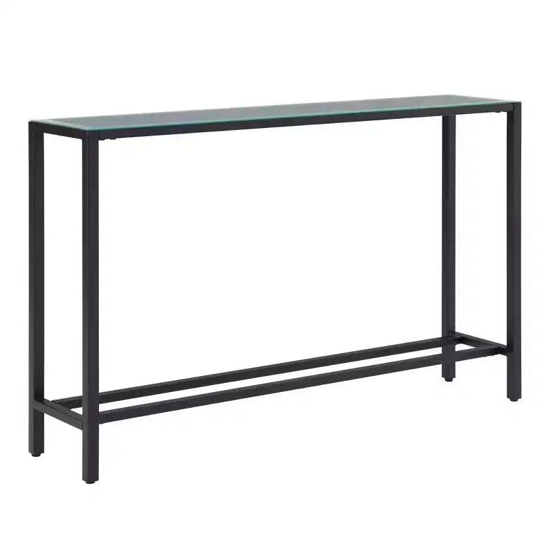 HomeRoots 56 Table console en verre miroir noir