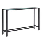HomeRoots 56 Table console en verre miroir noir