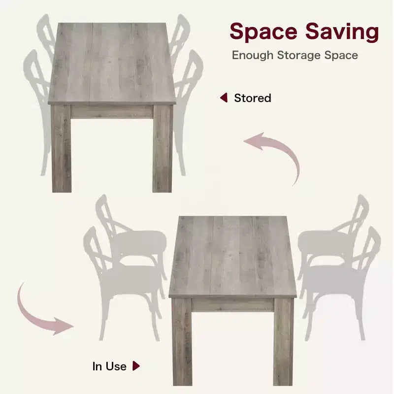Table à manger pour 4-6 personnes, Table de salle à manger de 160 cm pour 4 personnes, Grande table de cuisine de ferme, Table de salle à manger rectangulaire pour petit espace, Table de dîner