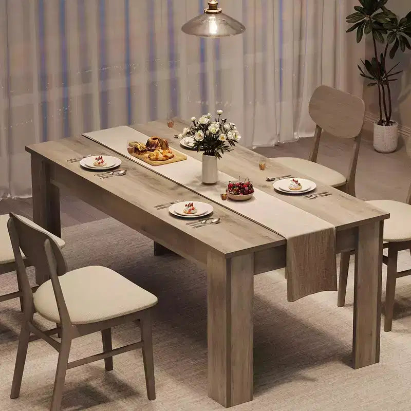 Table à manger pour 4-6 personnes, Table de salle à manger de 160 cm pour 4 personnes, Grande table de cuisine de ferme, Table de salle à manger rectangulaire pour petit espace, Table de dîner
