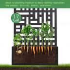 Jardinière en fer forgé noir MAYEERTY avec treillis (style urbain), 47x24x12, jardinière compacte pour jardin extérieur