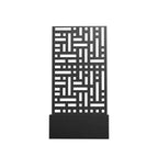 Jardinière en fer forgé noir MAYEERTY avec treillis (style urbain), 47x24x12, jardinière compacte pour jardin extérieur