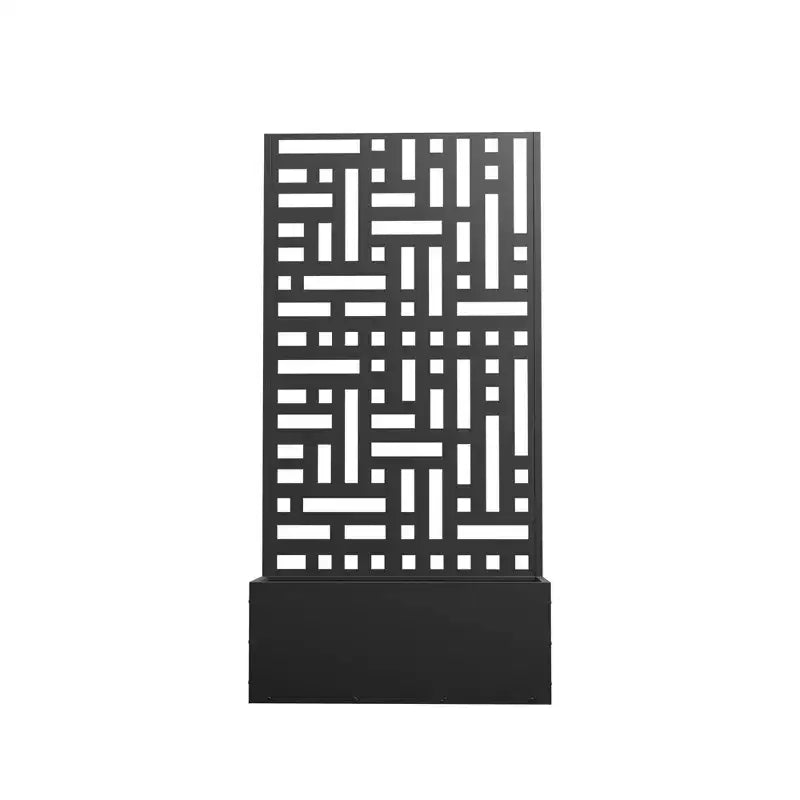 Jardinière en fer forgé noir MAYEERTY avec treillis (style urbain), 47x24x12, jardinière compacte pour jardin extérieur