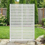 Séparateur de pièce MAYEERTY Classic Louvered White HDPE, 72x47x16, Paravent Intérieur Extérieur Facile d'Entretien 6 Pièces