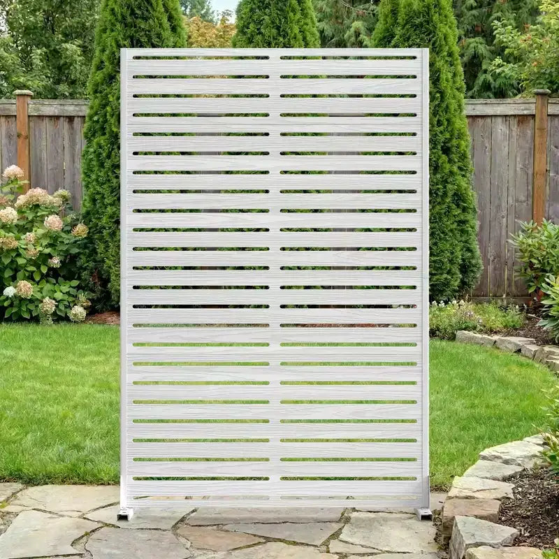 Séparateur de pièce MAYEERTY Classic Louvered White HDPE, 72x47x16, Paravent Intérieur Extérieur Facile d'Entretien 6 Pièces