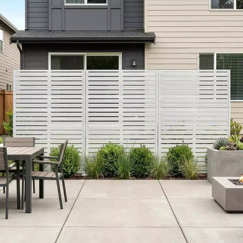 Séparateur de pièce MAYEERTY Classic Louvered White HDPE, 72x47x16, Paravent Intérieur Extérieur Facile d'Entretien 6 Pièces