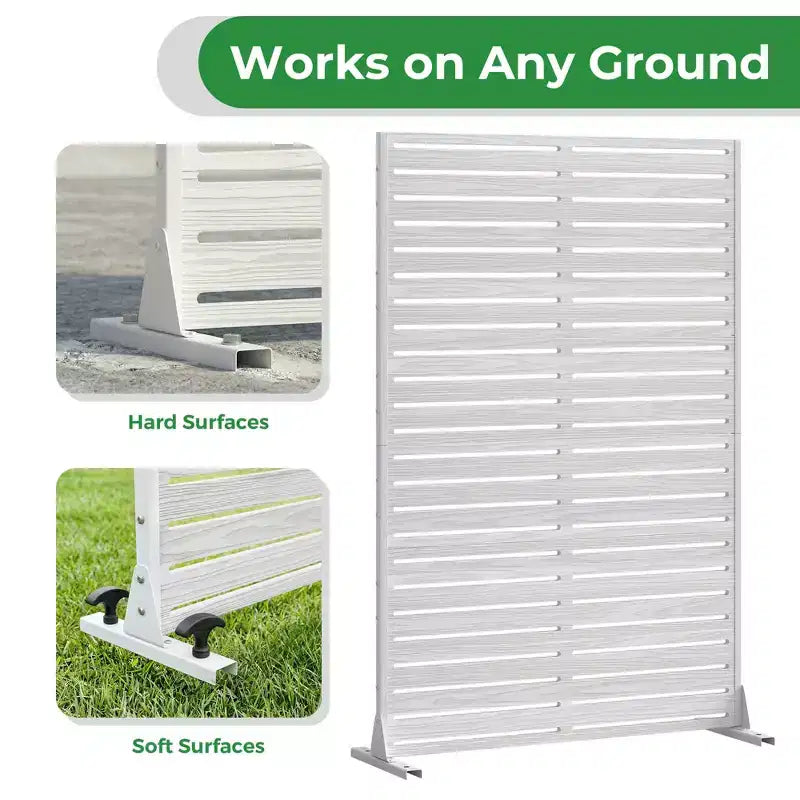 Séparateur de pièce MAYEERTY Classic Louvered White HDPE, 72x47x16, Paravent Intérieur Extérieur Facile d'Entretien 6 Pièces