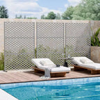 MAYEERTY Laurence Diamond Gray Galvanized Steel Room Divider, 72x47x16, 3-Piece Double-Sided Decorative Screen