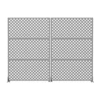 MAYEERTY Paravent Laurence Diamond gris en acier galvanisé, 72x47x16, décoratif double face en 3 panneaux