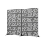 MAYEERTY Godfrey Light & Shadow B Paravent en acier galvanisé gris, 72x47x16, 6 panneaux double-face
